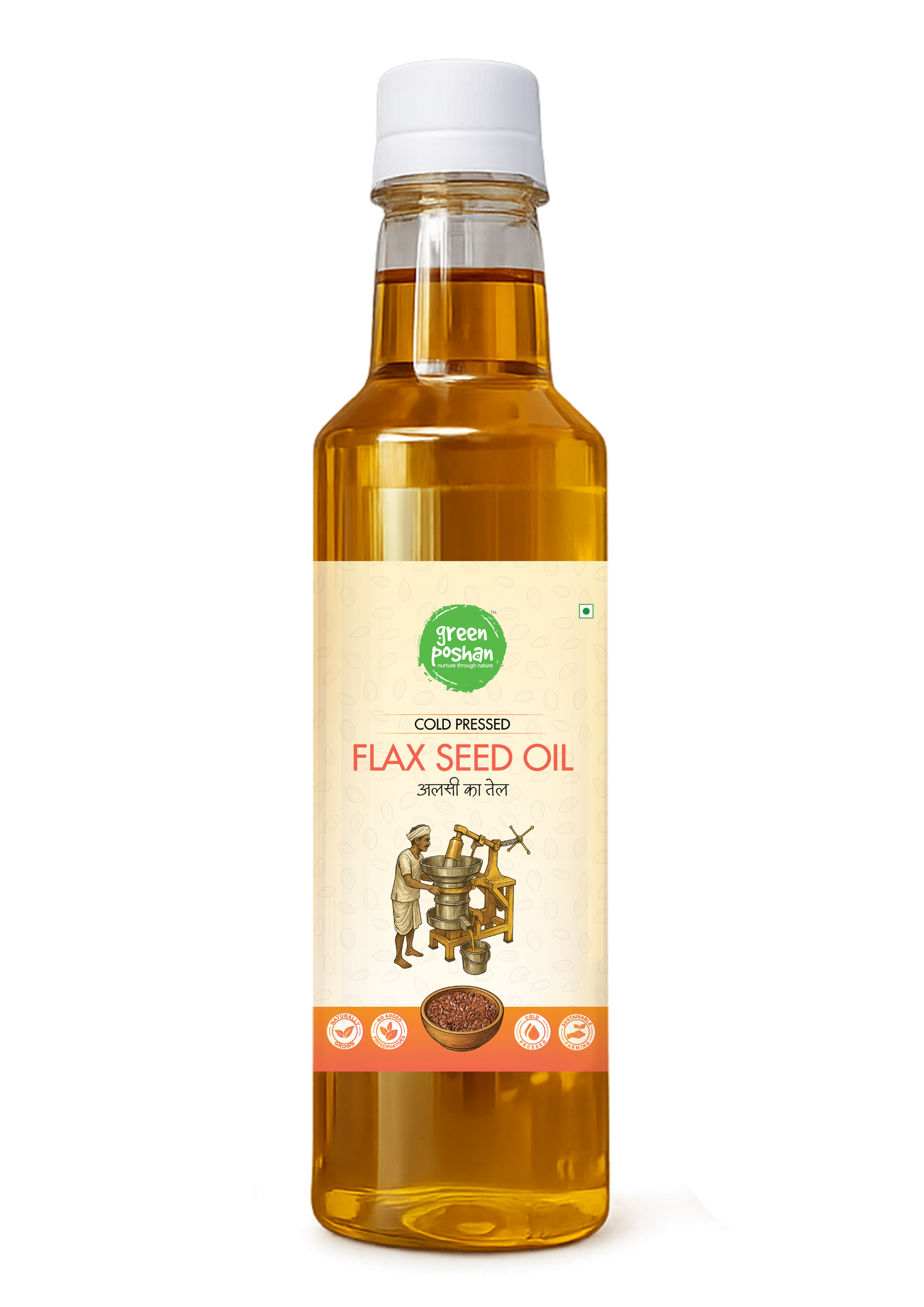 Cold-Pressed Flaxseed Oil 250ml – front