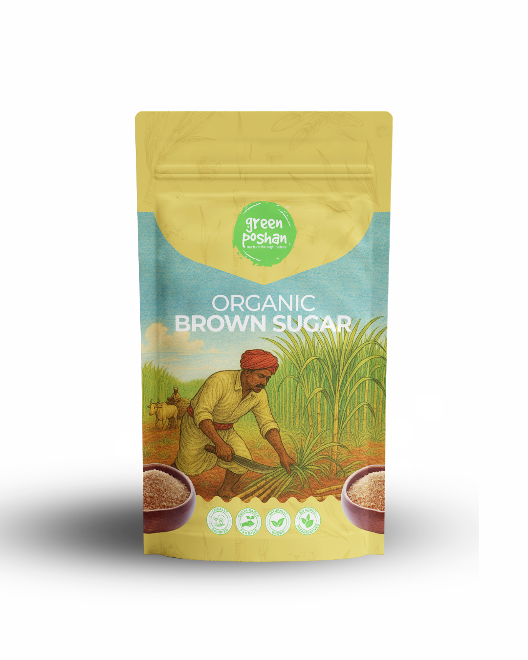 Unrefined Brown Sugar 1kg – front